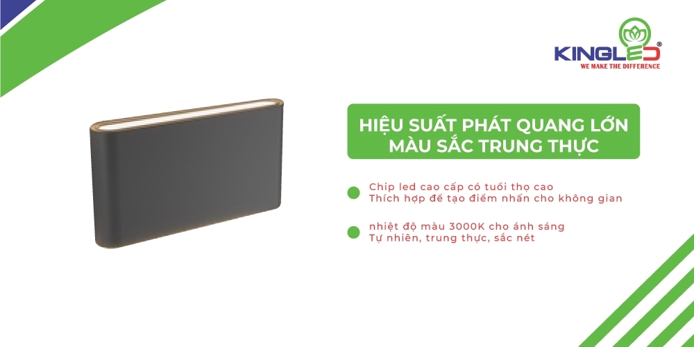 Đèn hắt tường Led ngoài trời LWA8011-M-BK