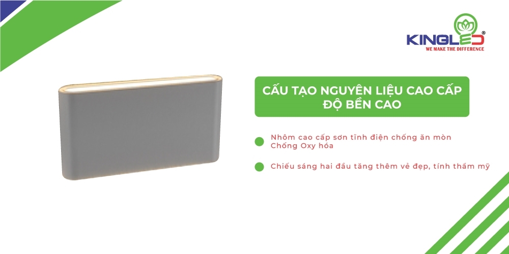 Đèn hắt tường Led ngoài trời LWA8011-M-WH