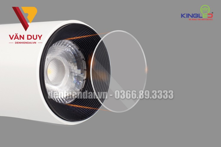 Đèn Led rọi ray Sapphire 7W vỏ trắng 2 khớp xoay giúp dễ dàng chiều chỉnh được hướng chiếu sáng