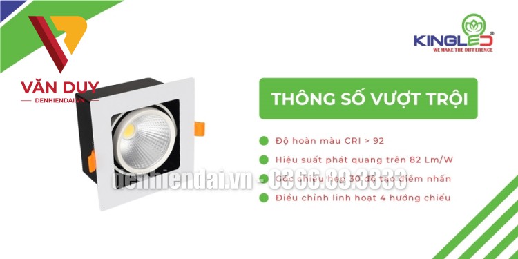 Đèn Led Spotlight âm trần hộp đơn tiết kiệm điện