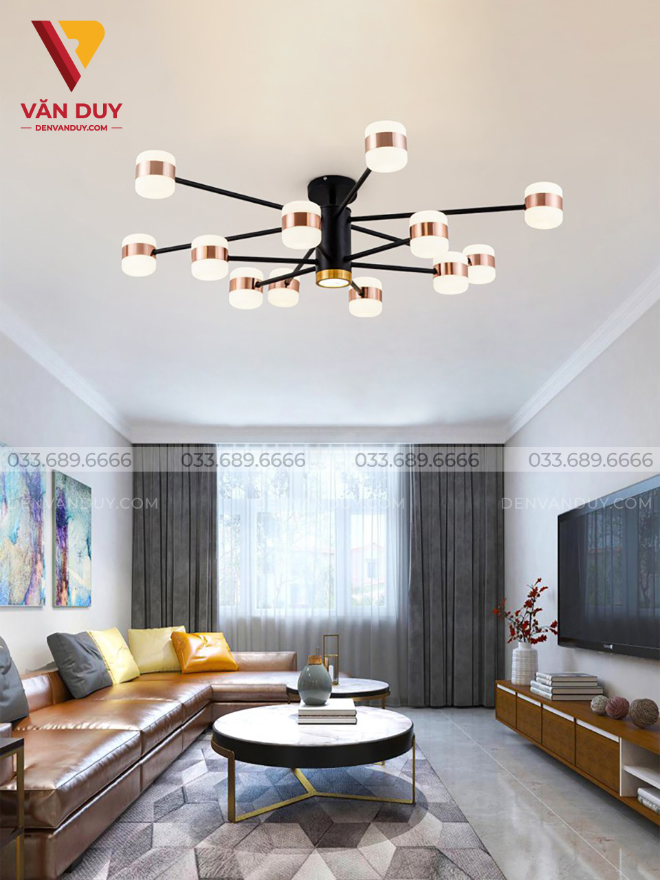 Đèn chùm Led hiện đại 12 bóng 22068