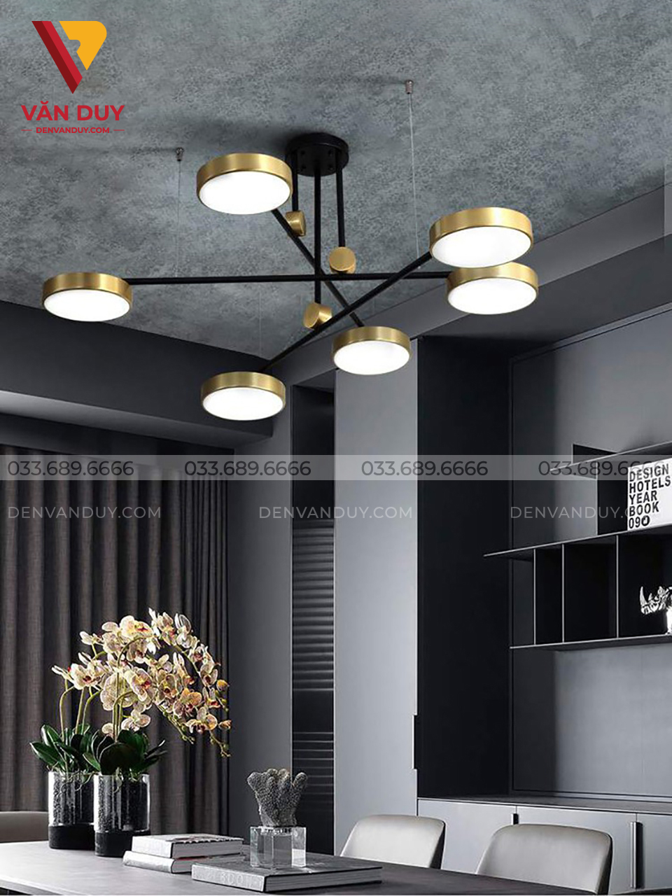 Đèn chùm Led hiện đại 6 bóng 22075