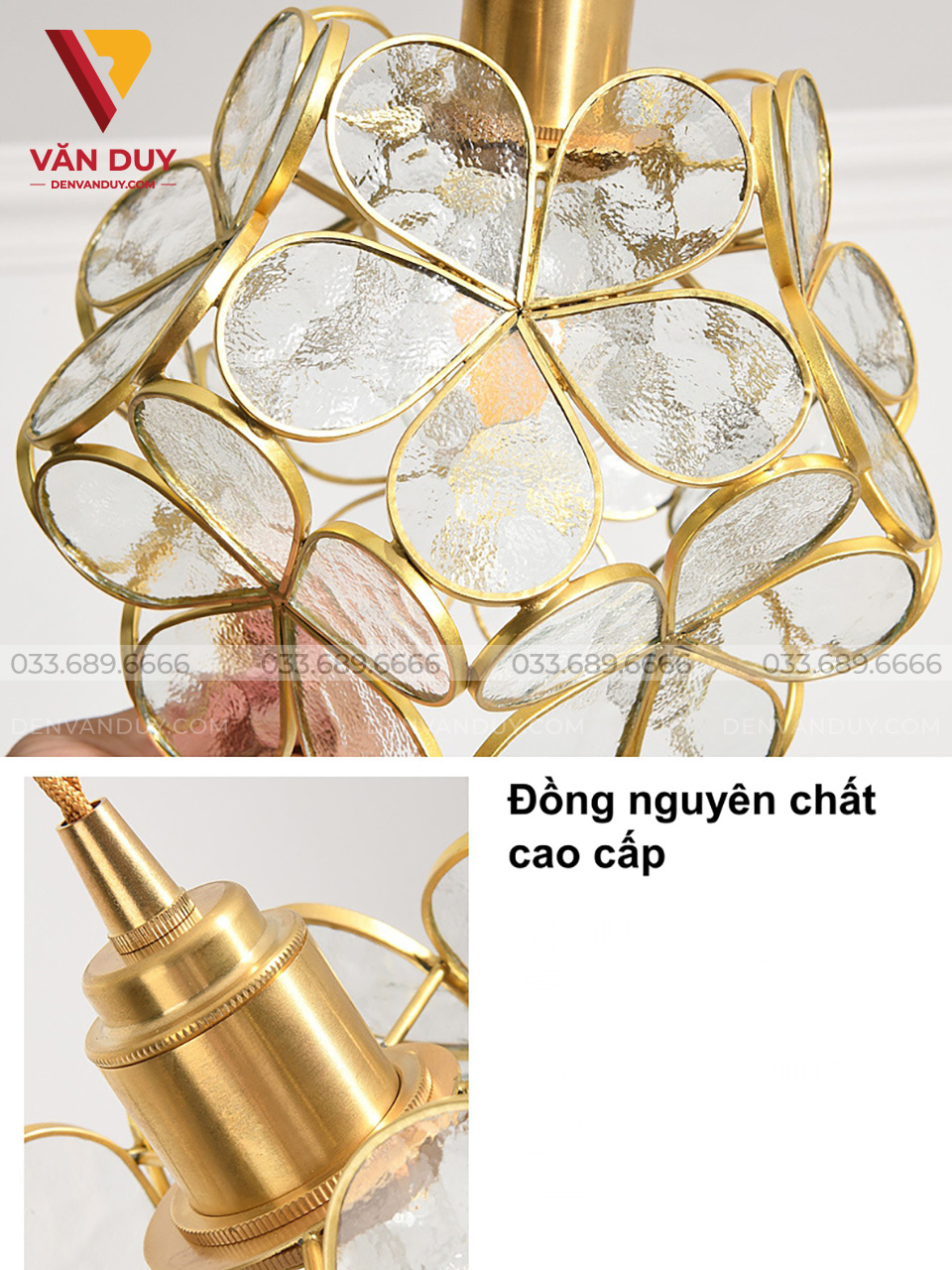 Đèn thả đồng, đèn thả bàn ăn, đèn thả hoa trang trí decor 3645 