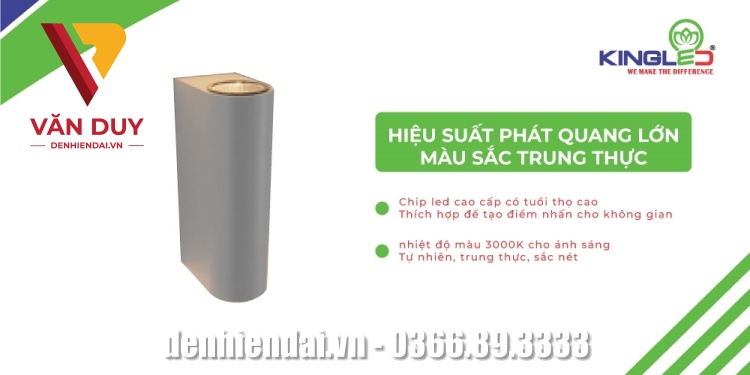 Hiệu suất phát quang lớn, màu sắc trung thực