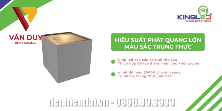 Hiệu suất phát quang lớn, màu sắc trung thực