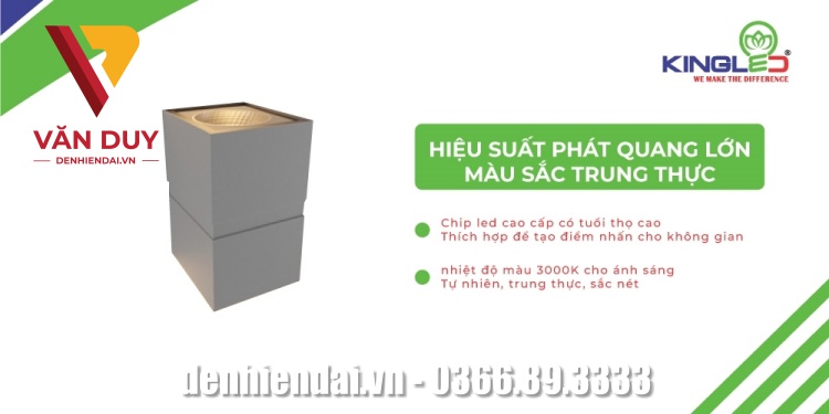 Hiệu suất phát quang lớn, màu sắc trung thực