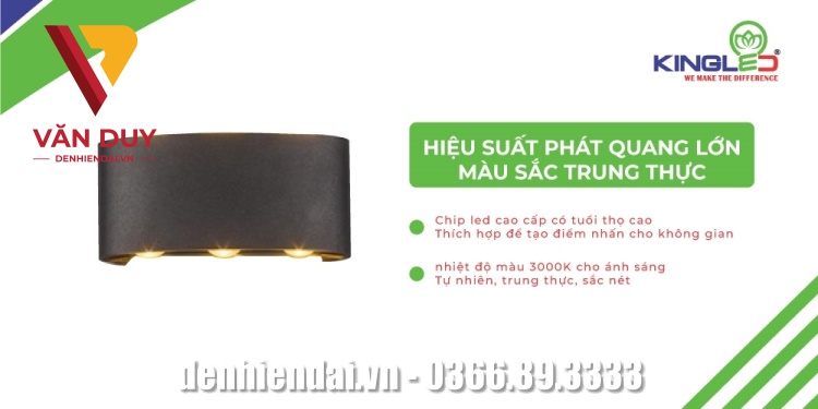 Hiệu suất phát quang lớn, màu sắc trung thực