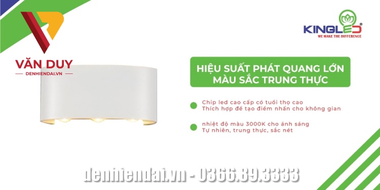 Hiệu suất phát quang lớn, màu sắc trung thực