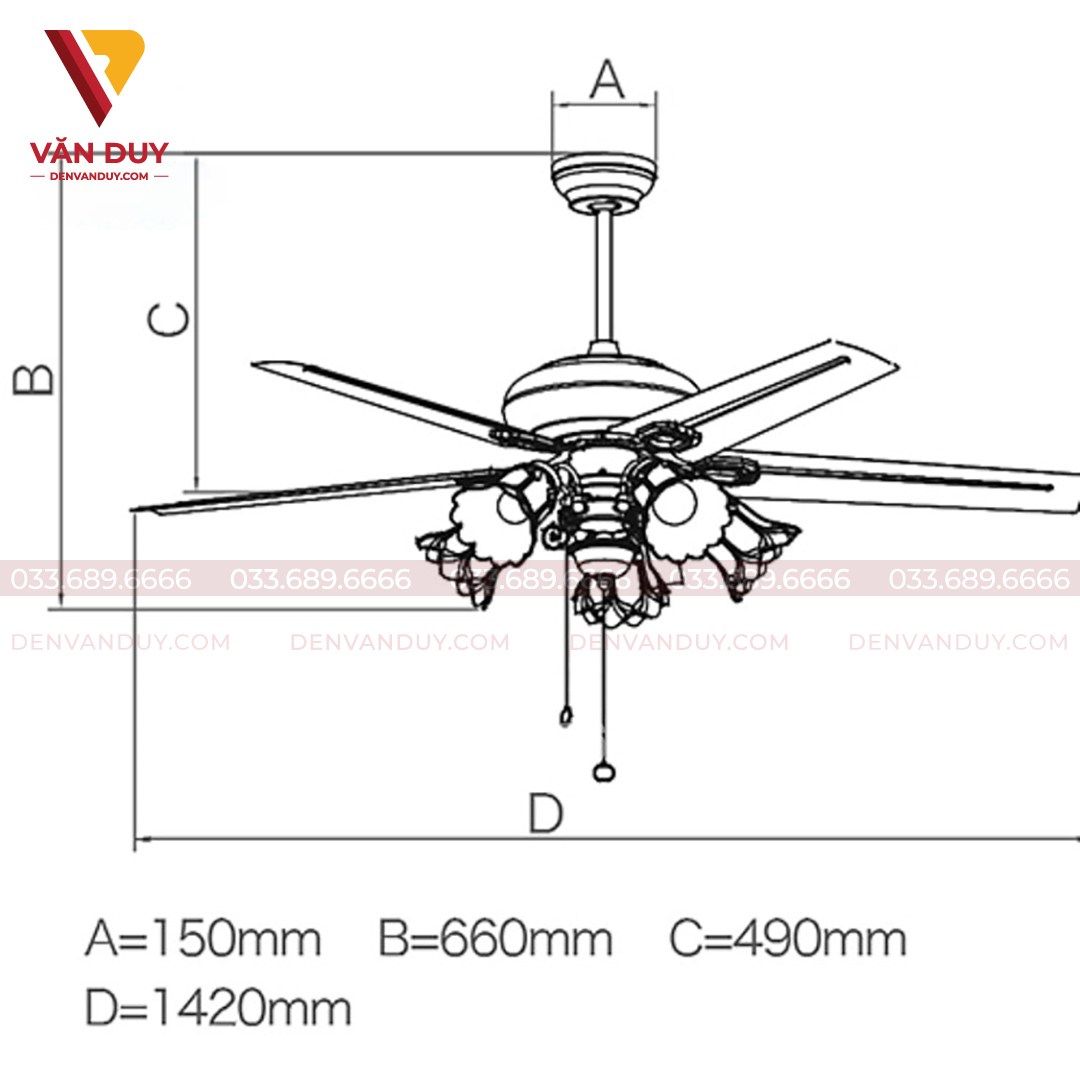 Quạt trần đèn Mountain Air 56YFT-003