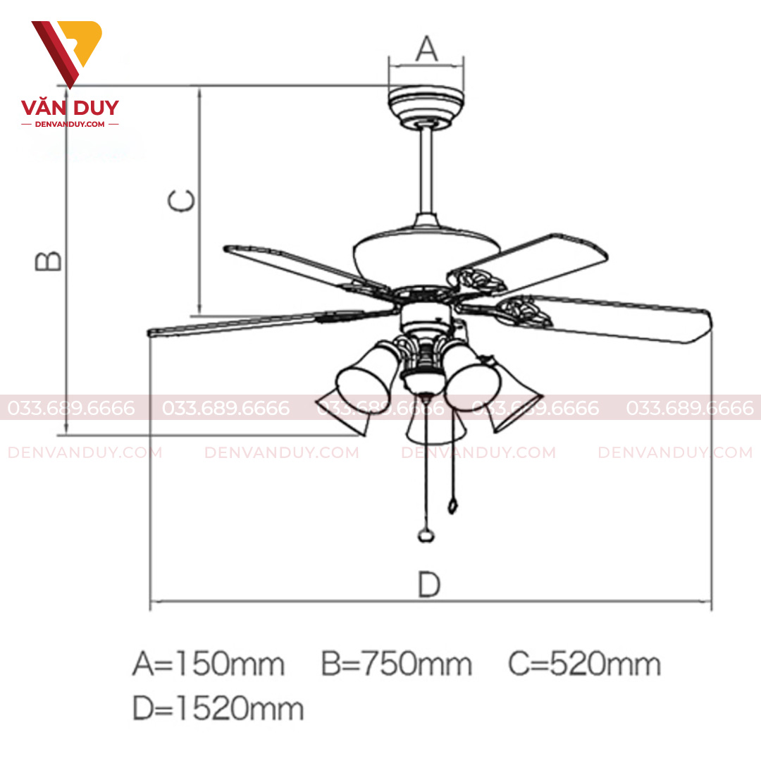 Quạt trần đèn Mountain Air 60YFA-1081