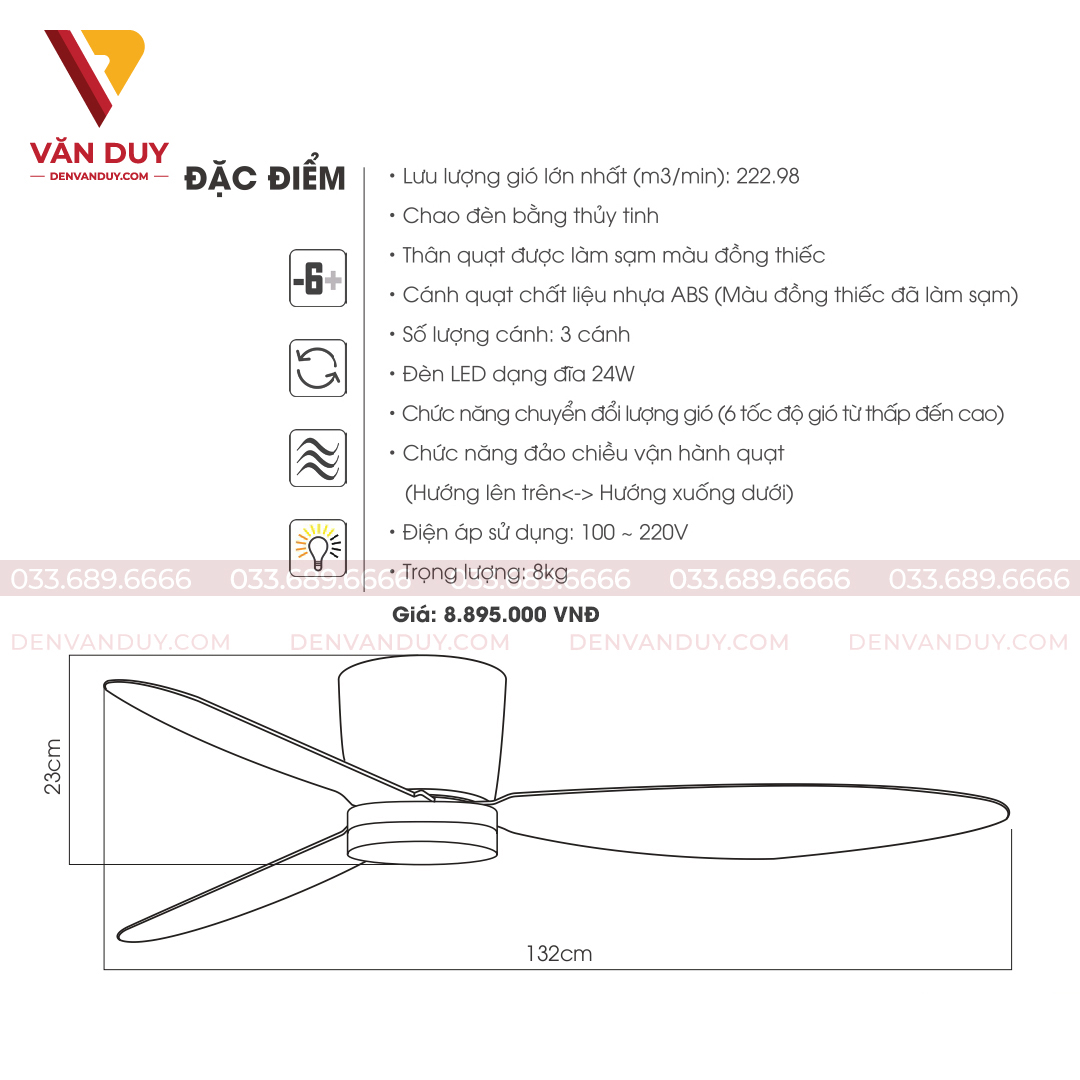 Quạt trần đèn hiện đại Kaiyokunkan SAITA-102-ORB